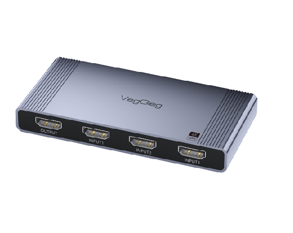 Комутатор VEGGIEG V-HD10 HDMI 1*3, HDTV2.0 4K, Grey, Box