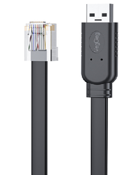 Кабель VEGGIEG V-U403, USB/RJ45, FTDI-TF 232 Chipset, консольний, Gray, довжина 1.5м, Box