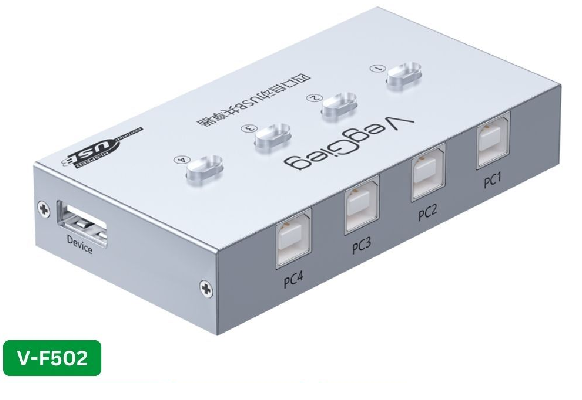 Комутатор VEGGIEG V-F502 USB 2.0/4BM. PC to Scanner Printer Sharing Switch (потрібний драйвер), Box