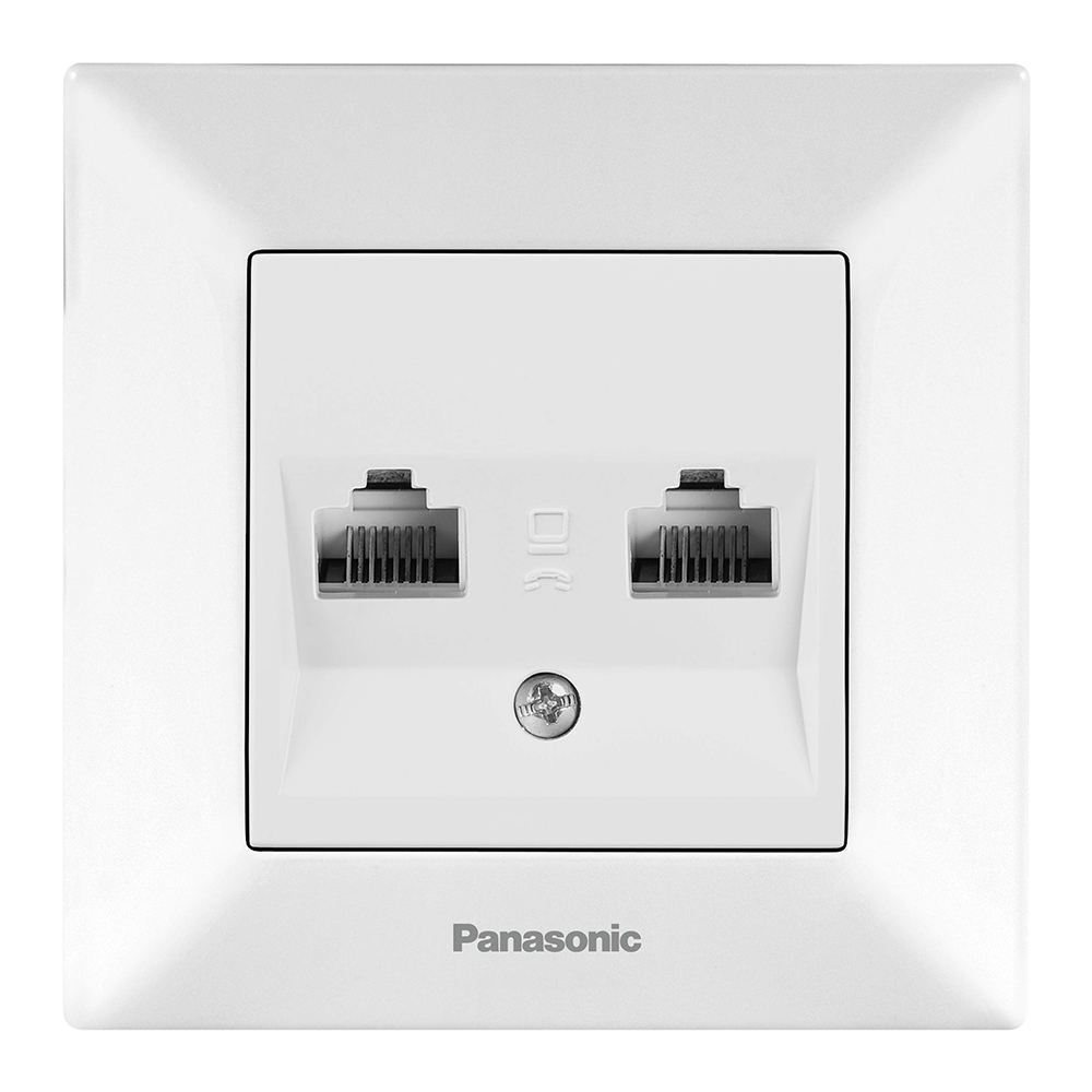 Розетка Panasonic Arkedia Slim комп'ютерна подвійна  RJ45 CAT6e, білий