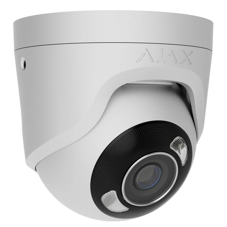 5 Mp IP охоронна відеокамера з гібридним підсвічуванням Ajax TurretCam HL (5 Mp/4 mm) White