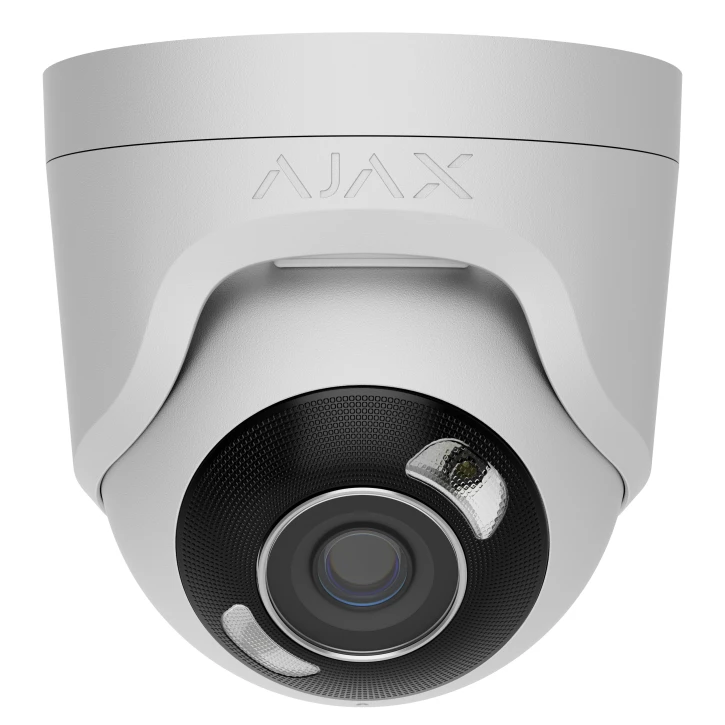 8 Mp IP охоронна відеокамера з гібридним підсвічуванням Ajax TurretCam HL (8 Mp/2.8 mm) White