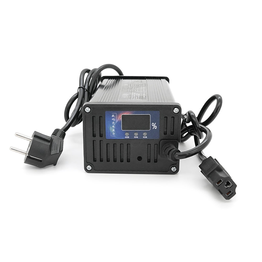 Зарядний пристрій для акумуляторів LiFePo4 72V(87,6V),24S,8A,штекер Triangle plug (T-tipe/IEC/C13 N+L-), з індикацією,BOX