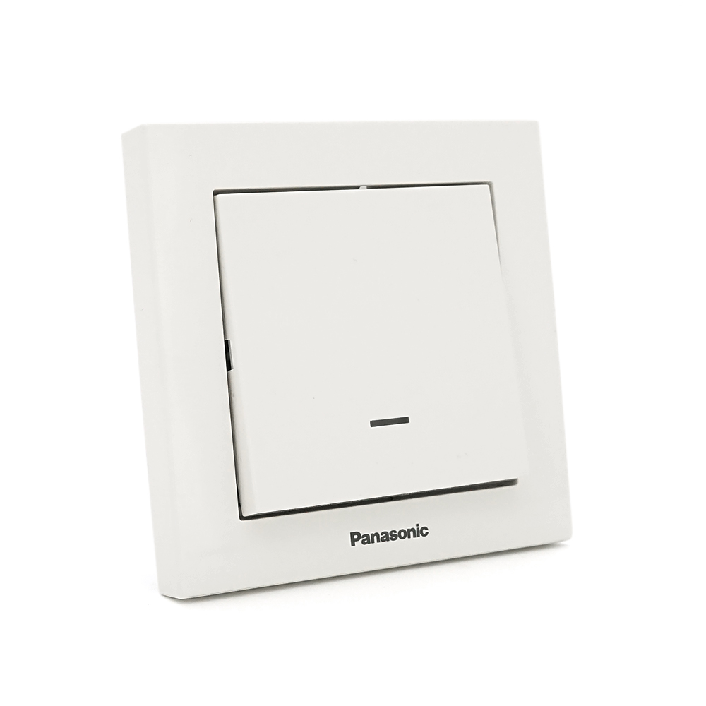 Вимикач Panasonic Karre Plus 55 одноклавішний з підсвічуванням, білий