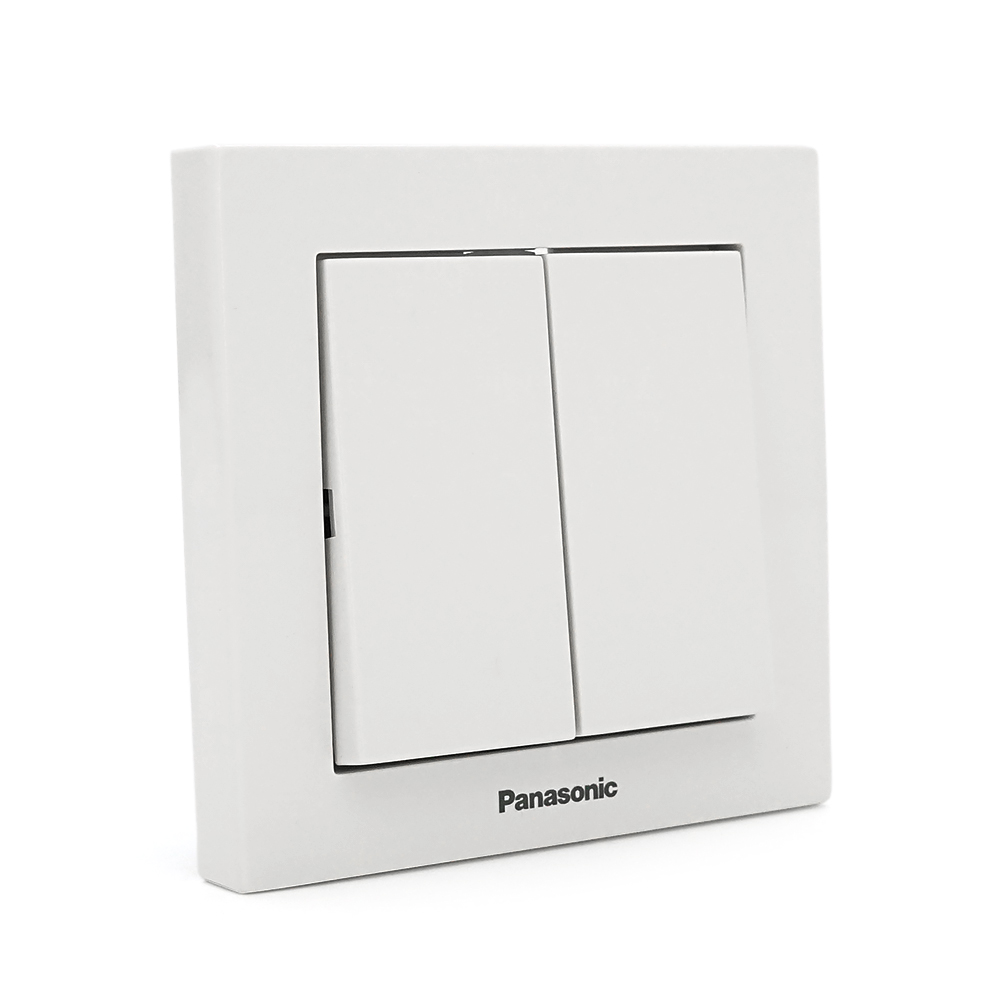Вимикач Panasonic Karre Plus 55 двоклавішний, білий