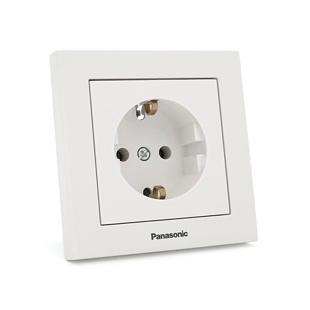 Розетка Panasonic Karre Plus 55 із заземленням, біла