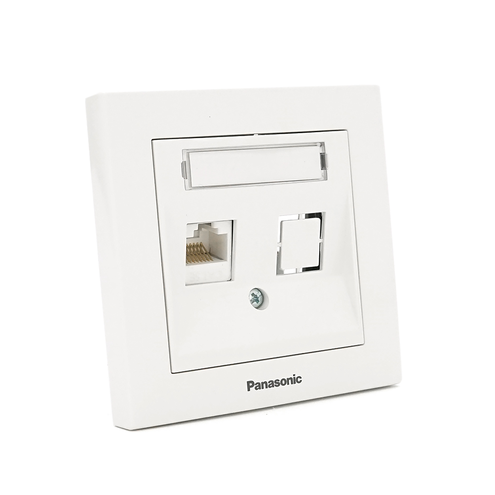 Розетка Panasonic Karre Plus 55 комп'ютерна RJ45 CAT6e, біла