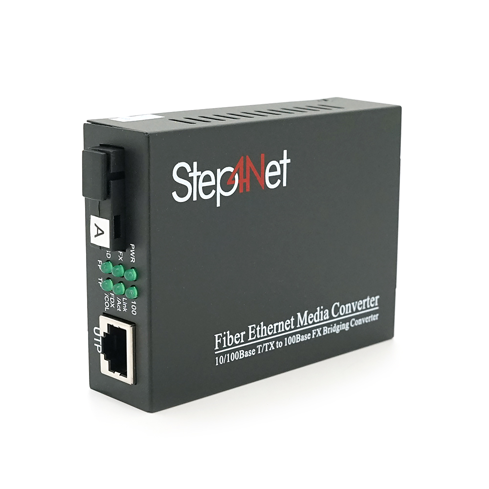 Медіаконвертер Step4Net MC-R-0,1-1SM-1310nm, 1310 WDM одноволоконний Full/Half duplex, SC 20km (0+70°C), + блок живлення 5V 1A Q50