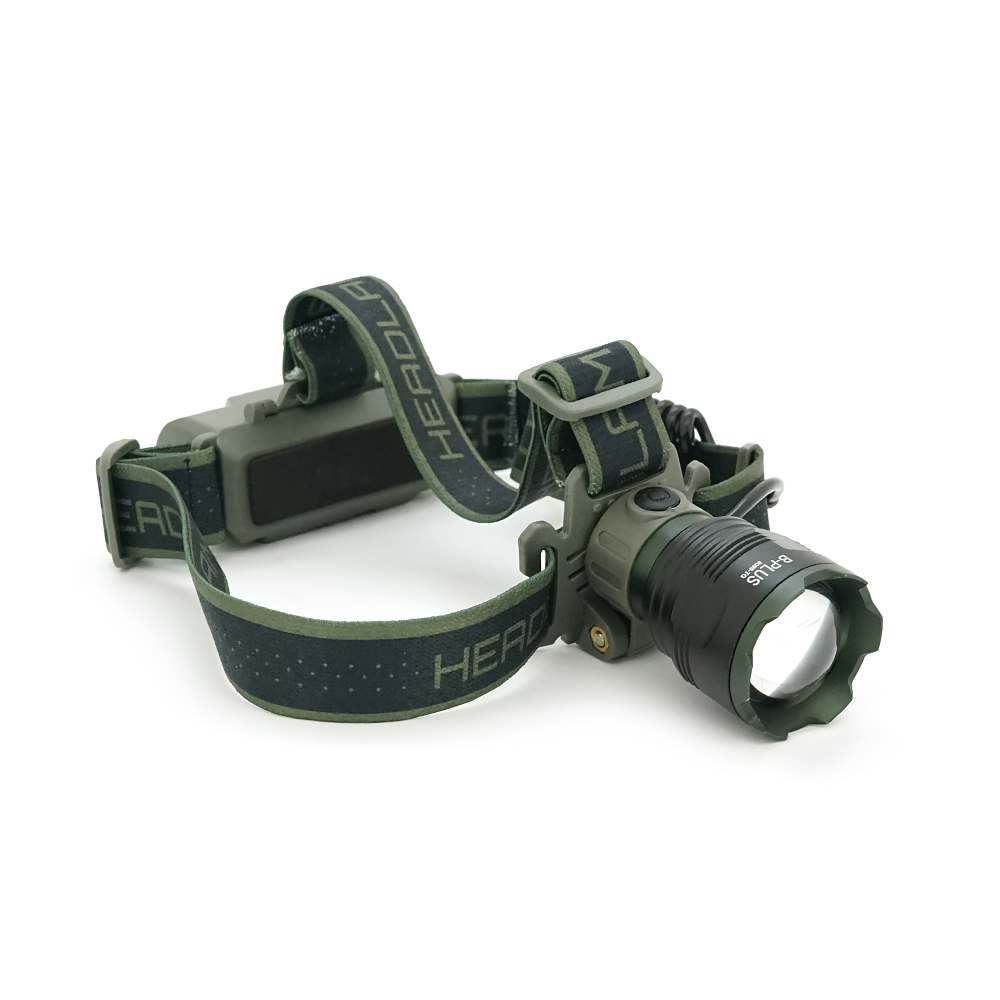 Налобний ліхтарик BP-8099TG, Zoom, 1 режим, корпус метал, водостійкий, живлення від АКБ 18650, індикація заряду, Type-C кабель, BOX