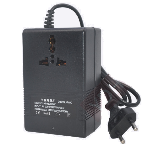 Перетворювач напруги трансформаторний 200W Input 220 V / Output 110V, + універсальна розетка