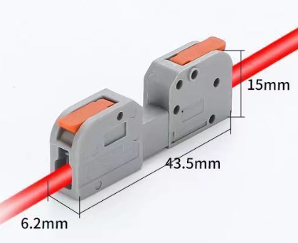 Клема роз'ємна з натискними затискачами 1-провідна DF-2604D, 1-pin, 250V, 32A, 0.2-4.0mm2, 6.2*43.5*15mm, сіра