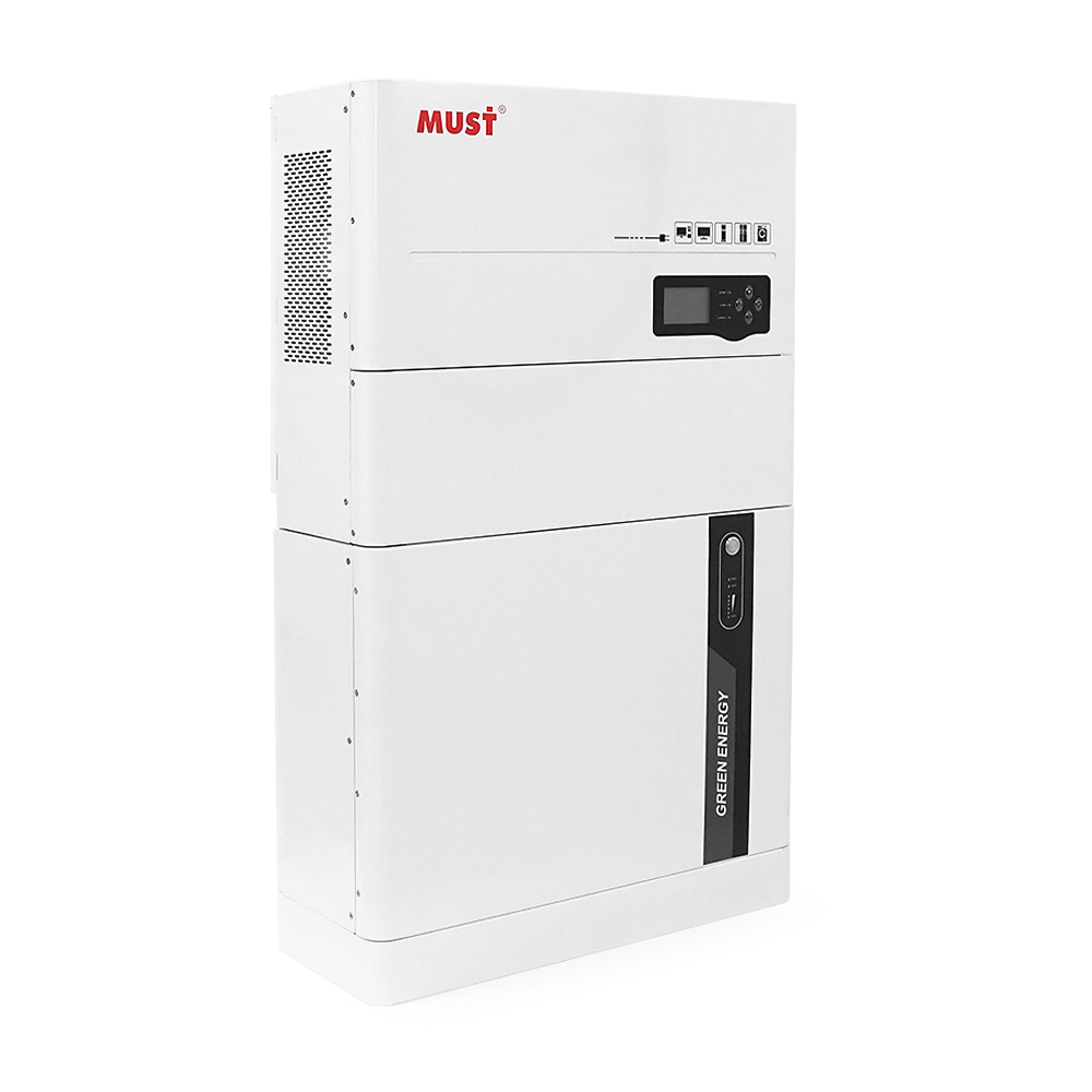 Зарядна станція MUST HBP-5548ES, 5,5KW, 5,12KW LiFePo4 51.2V DC 100Ah (5120Wh), MPPT (150~430 V), 100A, IP50, CAN, RS485, 1320*5