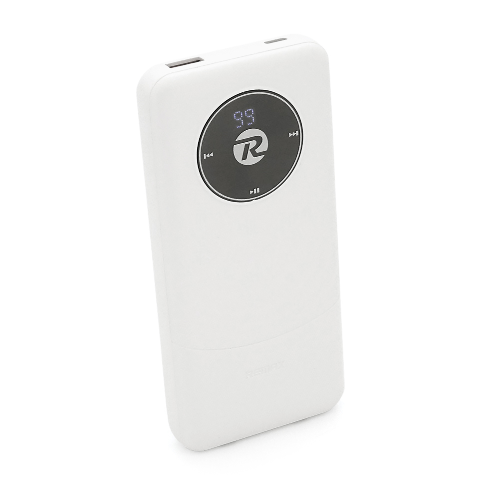 Power bank Remax RPP-37 10000mAh, 22.5W, кабеля USB: Lighting, Type-C, White, 270g, Box