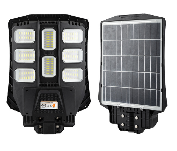 Вуличний ліхтар SHGZ із сонячною батареєю на стовп, 300W, ip65, 3.2V/32650/15000mah, 120Lm/W, пульт керування, 447*70*342mm, Black, Box