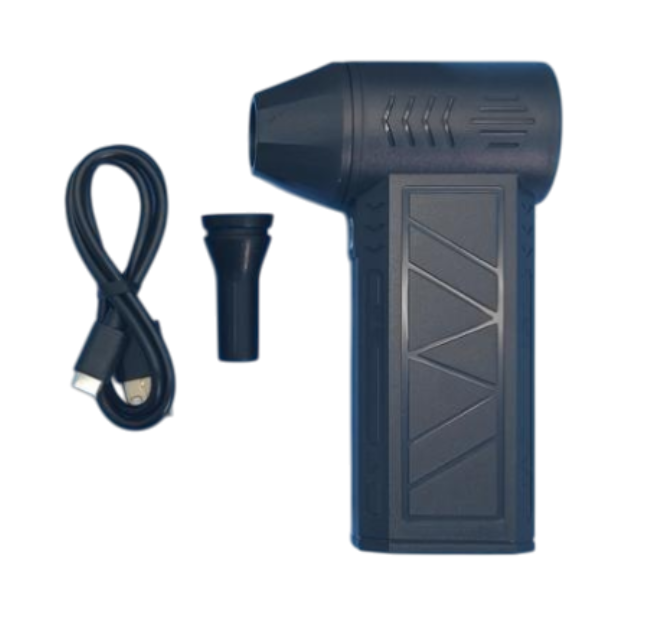 Ручний портативний турбовентилятор компресор ZY7400-SE/PRO, 130000RPM, 52m/s, 51-60дБ, літієва батарея 4000 мА, 326г,70*45*120мм, Black