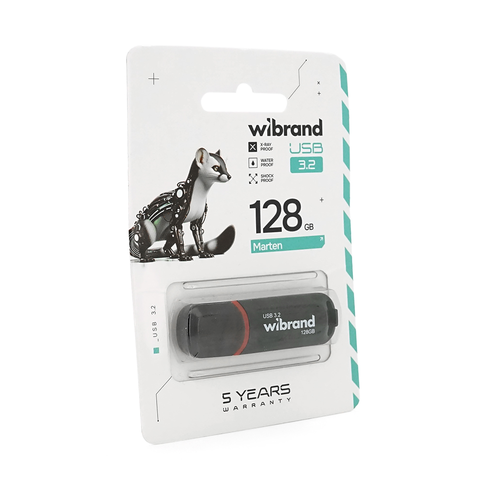Флеш-накопичувач Wibrand USB 3.2 Gen1 Marten 128GB Black