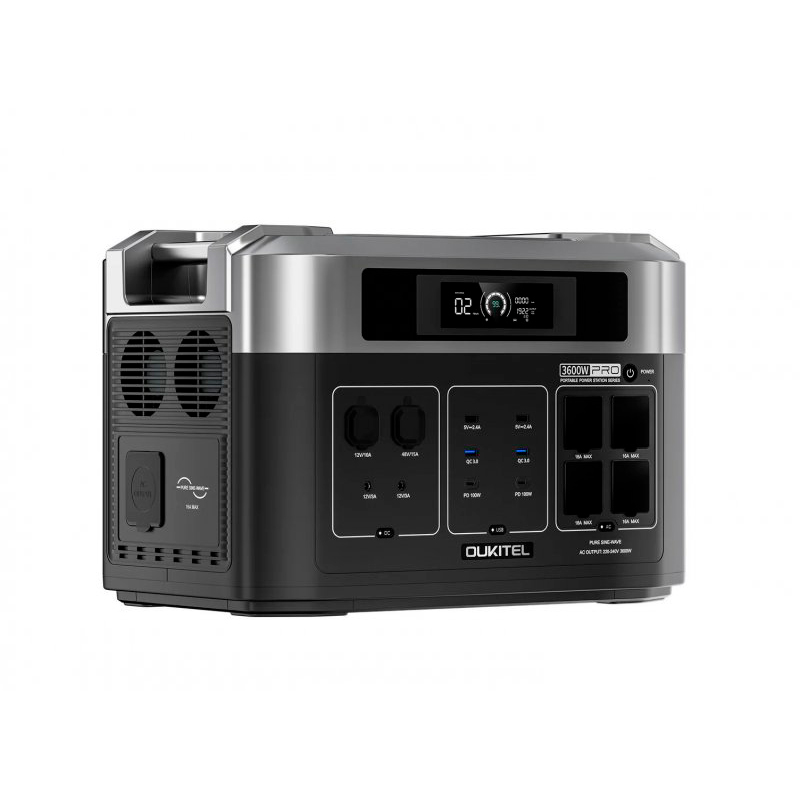 Портативна зарядна станція OUKITEL P2000E PRO (ємність 2048 Вт·год), LiFePO4, потужність 3600 Вт (пікова 7200 Вт), 480x296x322 мм, вага 26 кг