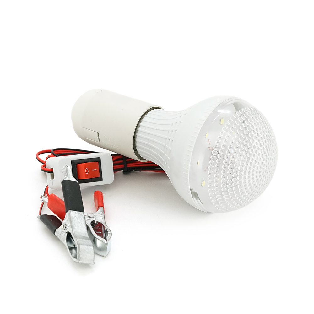 Лампочка з крокодилами YT-127, 12V 7W, кабель 1м, Box