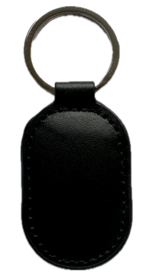 Безконтактний брелок ID Em-Marine 125 КГц (EM-Leather овальний) у шкіряному чохлі, колір чорний