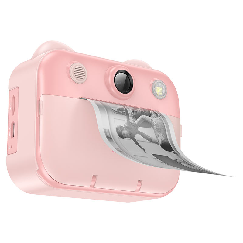Дитячий фотоапарат HOCO DV204 з функцією миттєвого друку, підтримка microSD card, Pink, Box
