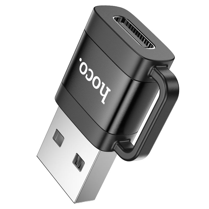 Перехідник HOCO UA31D USB2.0(M) => Type-C(F), Black, Box