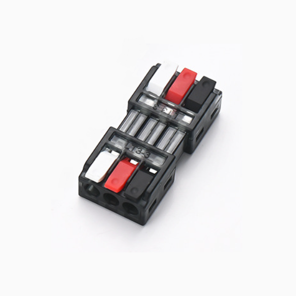 Клема роз'ємна з натискними затискачами 3-провідна LT-3-3, 3-pin, 250V, 32A, 0.5-2.5mm2, 19*42*11mm, сіра