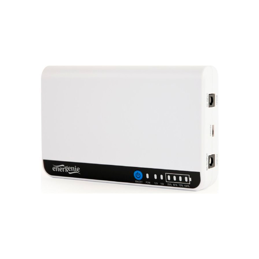ДБЖ для роутера EnerGenie EG-UPS-DC18, 15W, Output: DC12V, POE-12/15V, 1/1,5A, Li-ion 6600mAh, 160х105х32мм, 270 грам, White, BOX