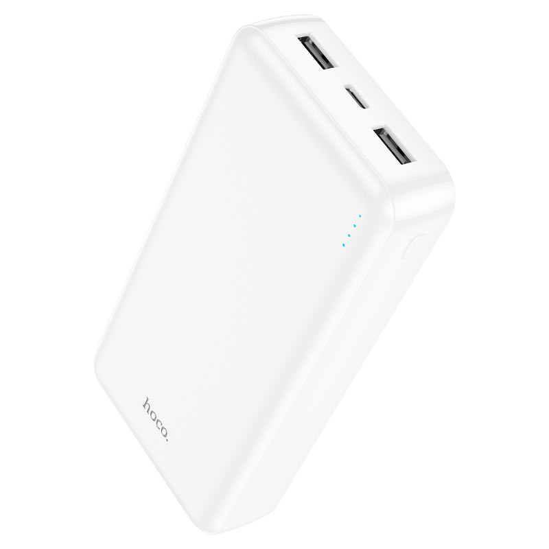Power Bank HOCO J100A 20000mAh, USB+Type-C, 2A, White, 0.470kg, Box