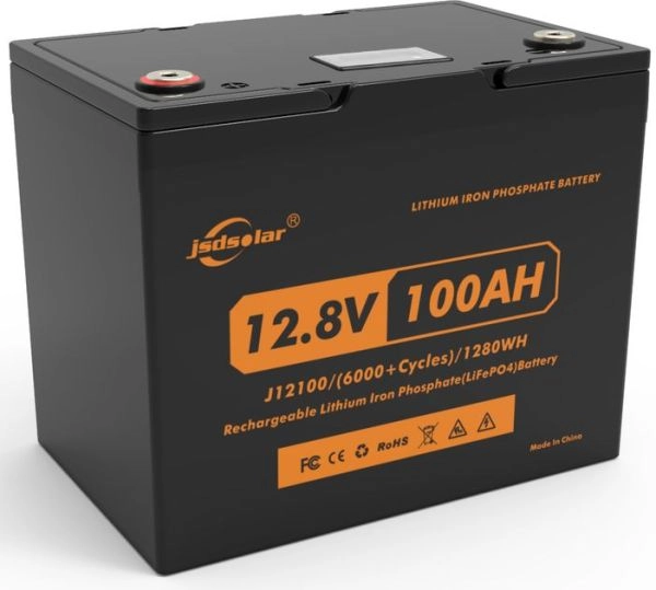 Акумуляторна батарея JSDS LiFePO4 12100LED 12,8V 100Ah, 1,28kWh, з індикатором заряду, BMS50A@4S, 6000 cycles, 260x168x215, 10kg