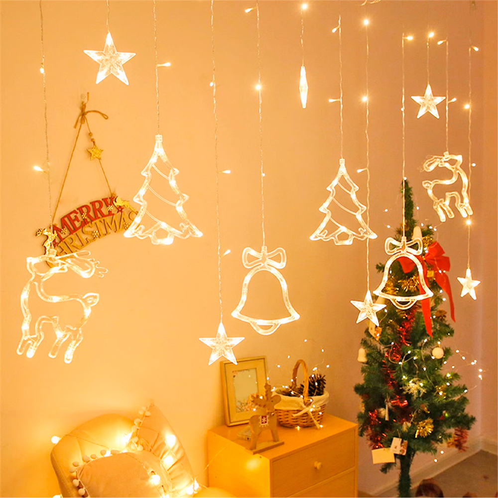 Гірлянди 12 фігур + 30LED, 1 режим, 3 * 1,5, прозора ізоляція, живлення від 220В, White Hot, Box