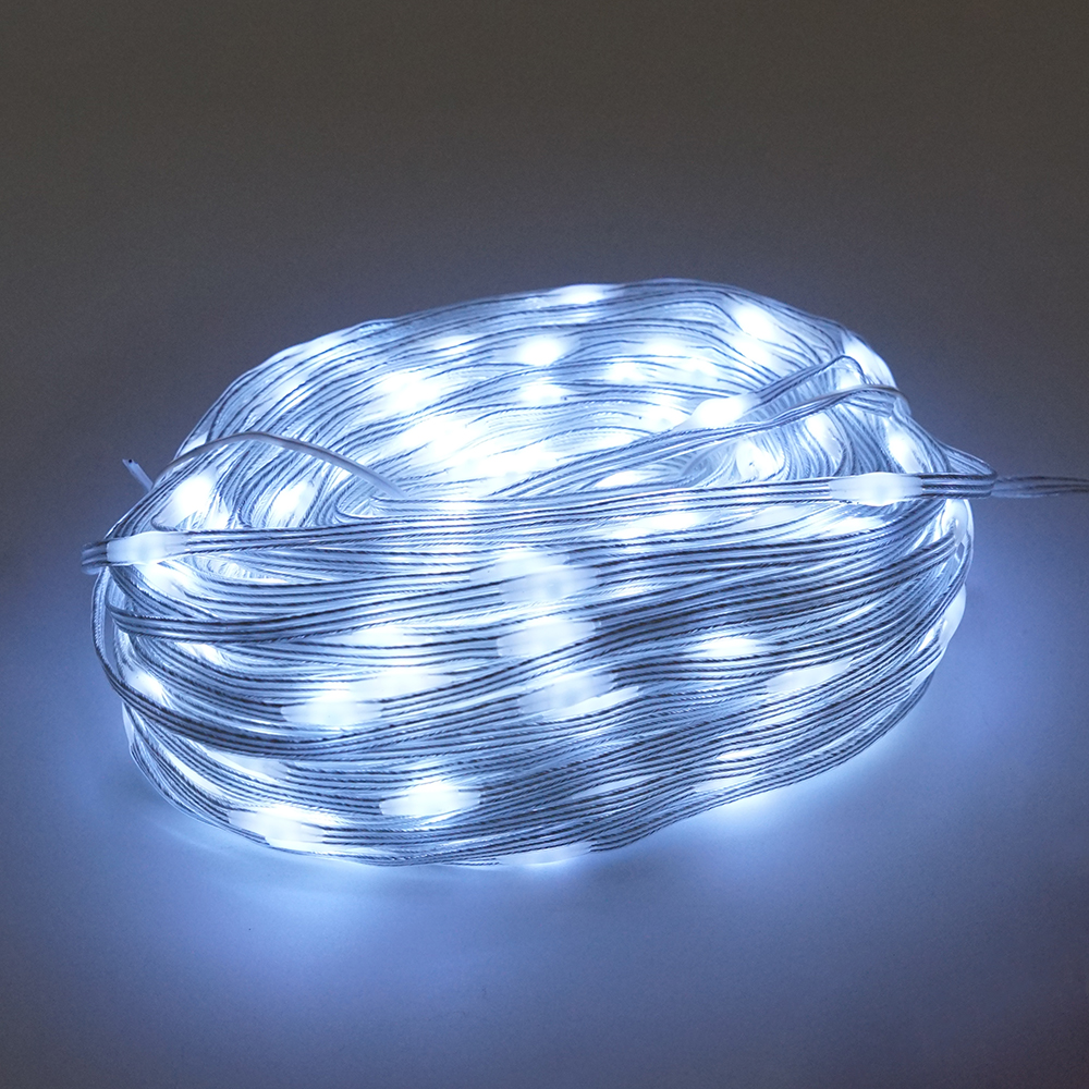 Гірлянди 400LED (Діод) White, 1 режим, 50 метрів, прозора ізоляція, BOX