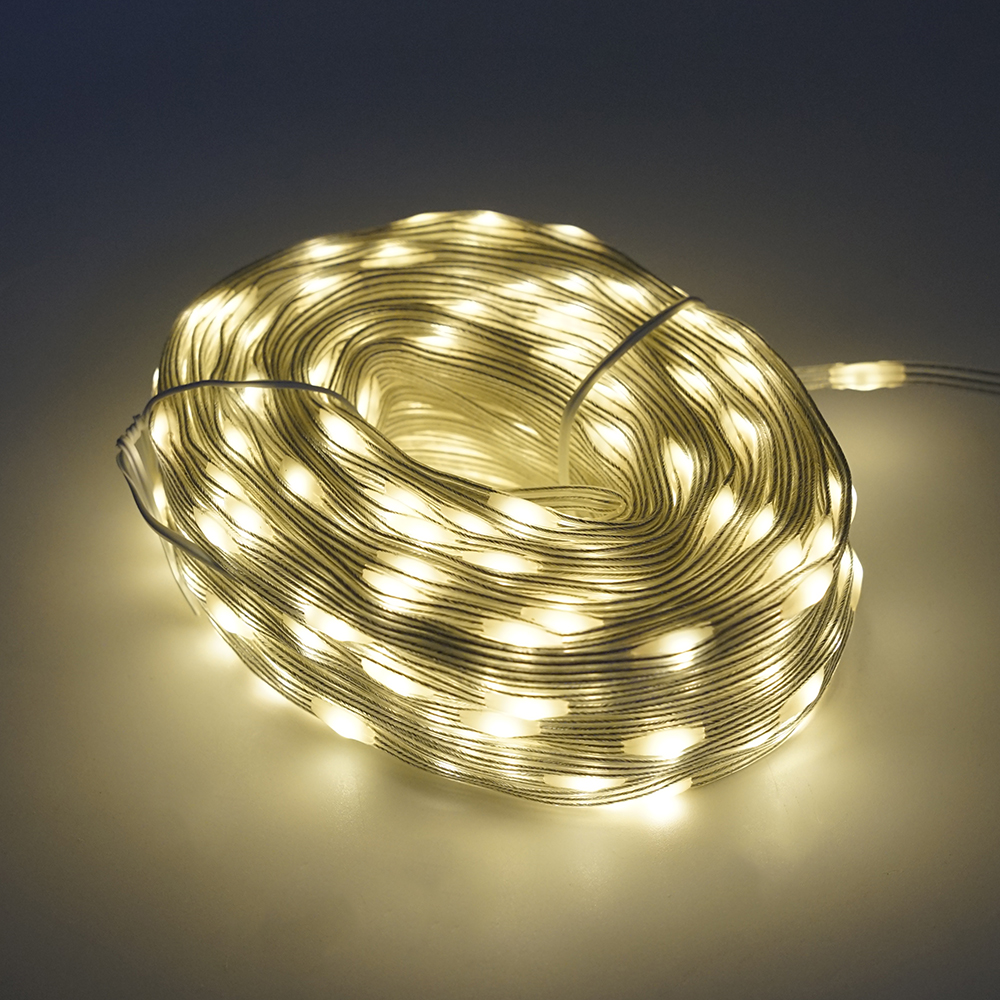 Гірлянди 400LED (Діод) White Hot, 1 режим, 50 метрів, прозора ізоляція, BOX