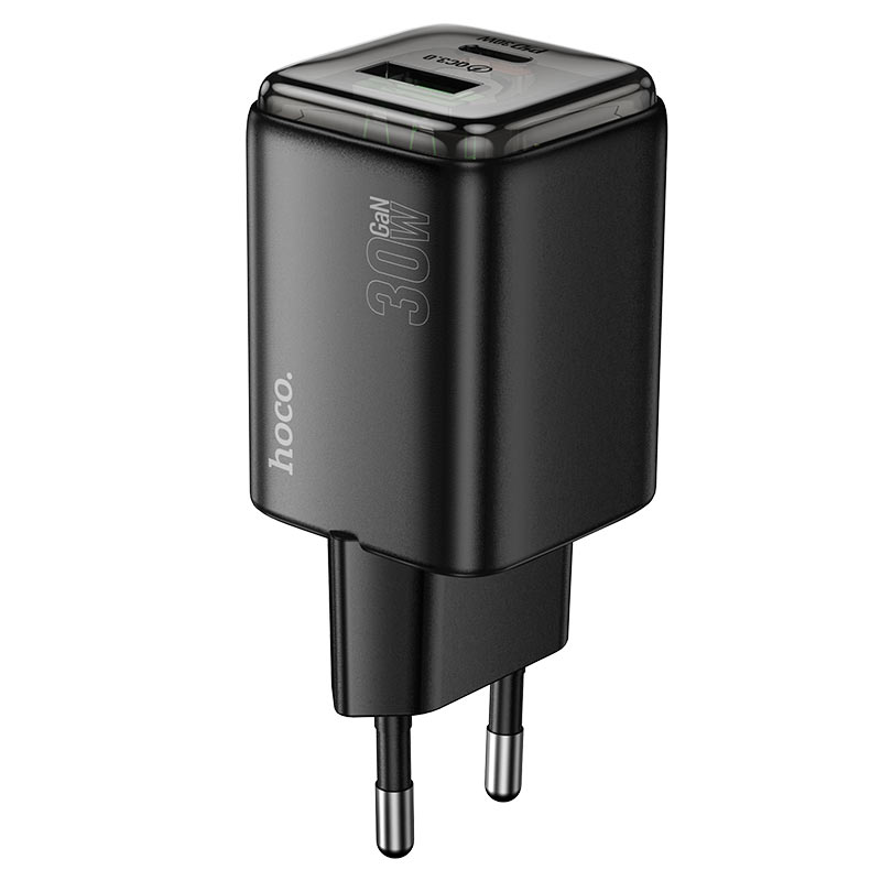 СЗУ HOCO N53 110-240V, PD30W+Q3.0, USB+Type-C, Black, Box