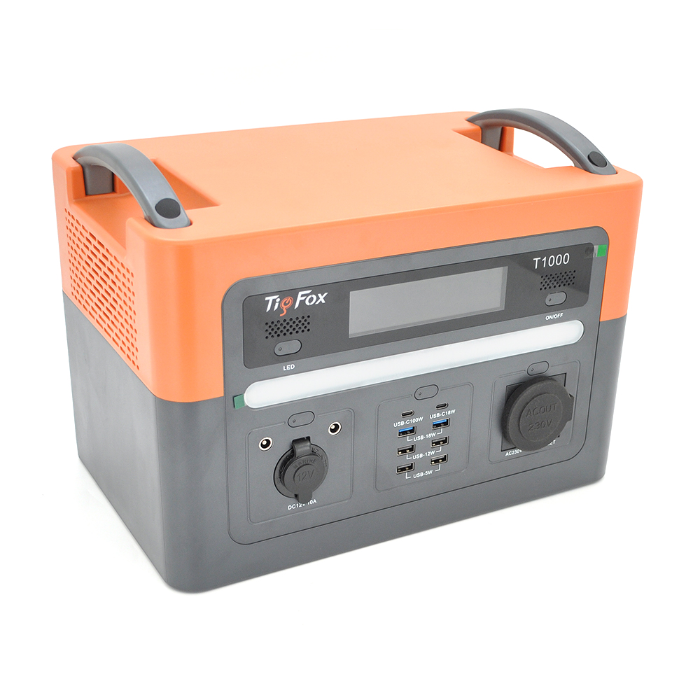 Портативне джерело живлення Tig Fox T1000, потужність 1000Вт, LiFePO4, ємність 998400mAh, 355*227*254 мм, 12.9 кг
