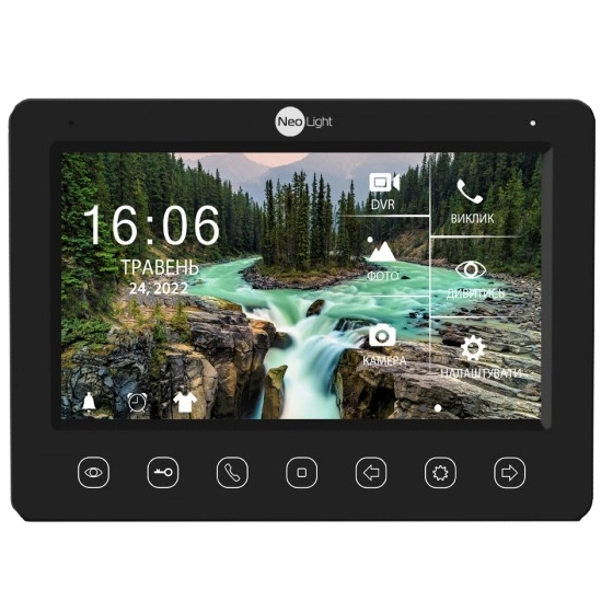 7-дюймовий Full HD відеодомофон з WiFi\LAN і можливістю перегляду архіву з телефону NeoLight KAPPA+ HD WF чорний