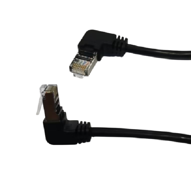 Патч-корд литий UTP, RJ45(кутовий/кутовий), неекранований, UTP5e 0.29m,patch D=4.9mm AWG26 2x90°  CU,чорний, Q200