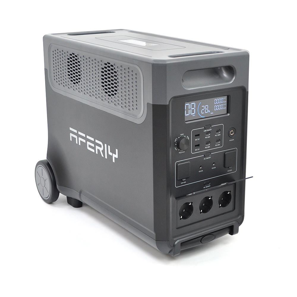 Портативная станция AFERIY AF-P310-EC-H, LiFePO4 3840Втч(max3600)Вт,MPPT 11.5-50В-20А(1500Вт),out220v. LED. 2-USB,4xType-C PD20/100Вт,DC+прикуриватель12В/10А, 584*321*464 мм, 40kg