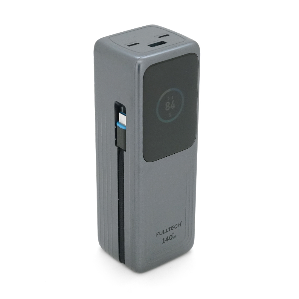 Powerbank Fulltech FP34 30000mAh, Fast charge PD140W, Li-pol, LCD Display, Вхід:Type-C, Виходи: 2xUSB Type-C, 1xUSB Type-A, USB Type-C Cable, Box