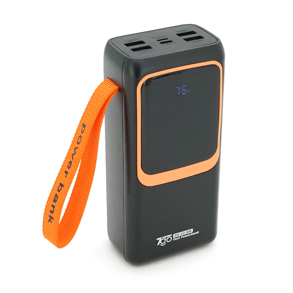 Powerbank 7GO GPW-08 30000mAh, Fast charge PD22.5W, Li-pol, LCD Display, Вхід:Type-C, Виходи: 2xUSB Type-C, 4xUSB Type-A, Type-C/Lightning, Box