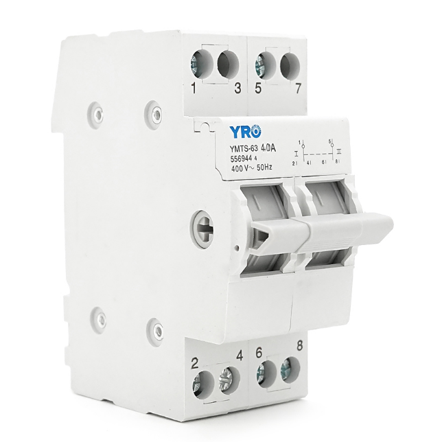 Модульний перекидний автомат трипозиційний (перекидний автомат) YRO YMTS-63, 2P 40A AC230V, DIN, 81*36*44.8mm