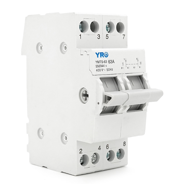 Модульний перекидний автомат трипозиційний (перекидний автомат) YRO YMTS-63, 2P 63A AC230V, DIN, 81*36*44.8mm