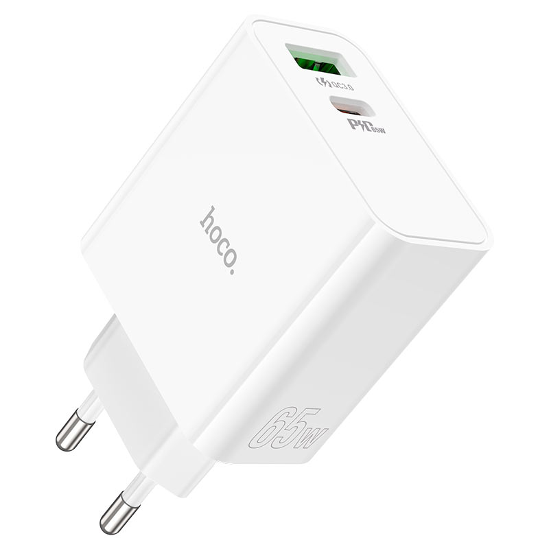 СЗУ HOCO C113A 110-240V, PD65W+Q3.0, USB+Type-C, White, Box