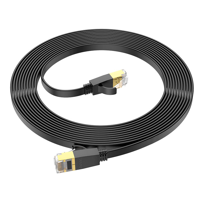 Патч-корд литий HOCO US07, FTP, RJ45, Cat.6, 5,0m, чорний