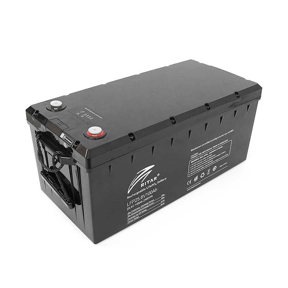 Акумуляторна батарея Ritar LiFePO4 25,6V 100Ah з Bluetooth, CAN/RS485, 2560Wh BMS100A@8S ( 522 х 240 х 219 (224) ), 25,5kg Q1