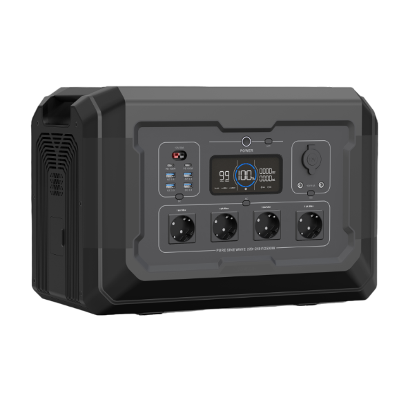 Портативний джерело живлення SOUOP S2, LiFePO4, потужність 2500Вт, пікова 5400Вт, 2048Вт*год, 4*USB-A:18W, 2*USB-C:100W, 2*DC12V/10A, Anderson 12V/30A, 460*270*305мм, 22 кг