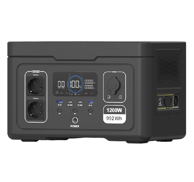 Портативне джерело живлення SOUOP S012, LiFePO4, потужність 1200Вт, пікова 3600Вт, 992Wh, 2*USB-A:18W, 2*USB-C:140W, DC12V/10A,359*271*227 мм,10.5 кг