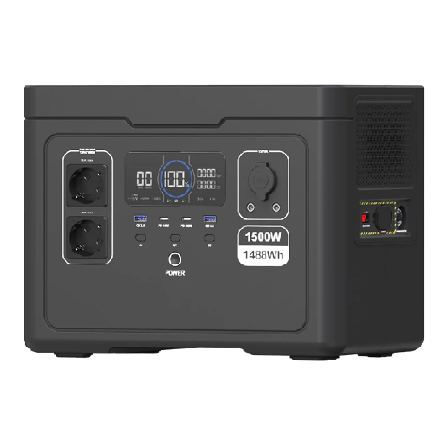 Портативне джерело живлення SOUOP S015, LiFePO4, потужність 1500Вт, пікова 3600Вт, 1488Wh, 2*USB-A:18W, 2*USB-C:140W, DC12V/10A,359*271*278 мм,13.9 кг