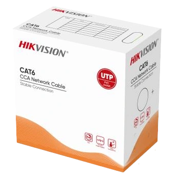 Кабель кручена пара CAT6 Hikvision (для внутрішньої прокладки) DS-1LN6UU/CCA
