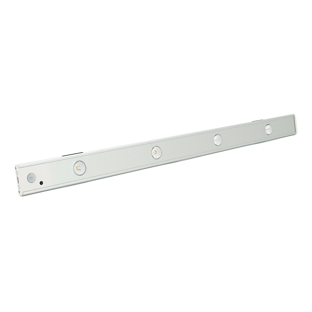 LED світильник cat's eye 60-2S з пультом, датчиком руху та освітленості. 3 режими (3000К/4000К/6000К). АКБ 1500 mAh. 600x40x10 мм. Silver. Box