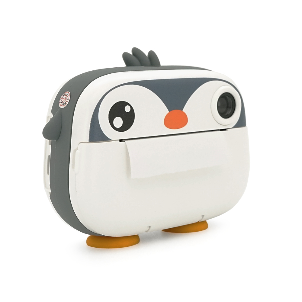 Дитячий фотоапарат M05 з функцією миттєвого термодруку Сірий Пінгвін, 2 камери, IPS екран 2,4-дюйма, Type-C, Grey, BOX